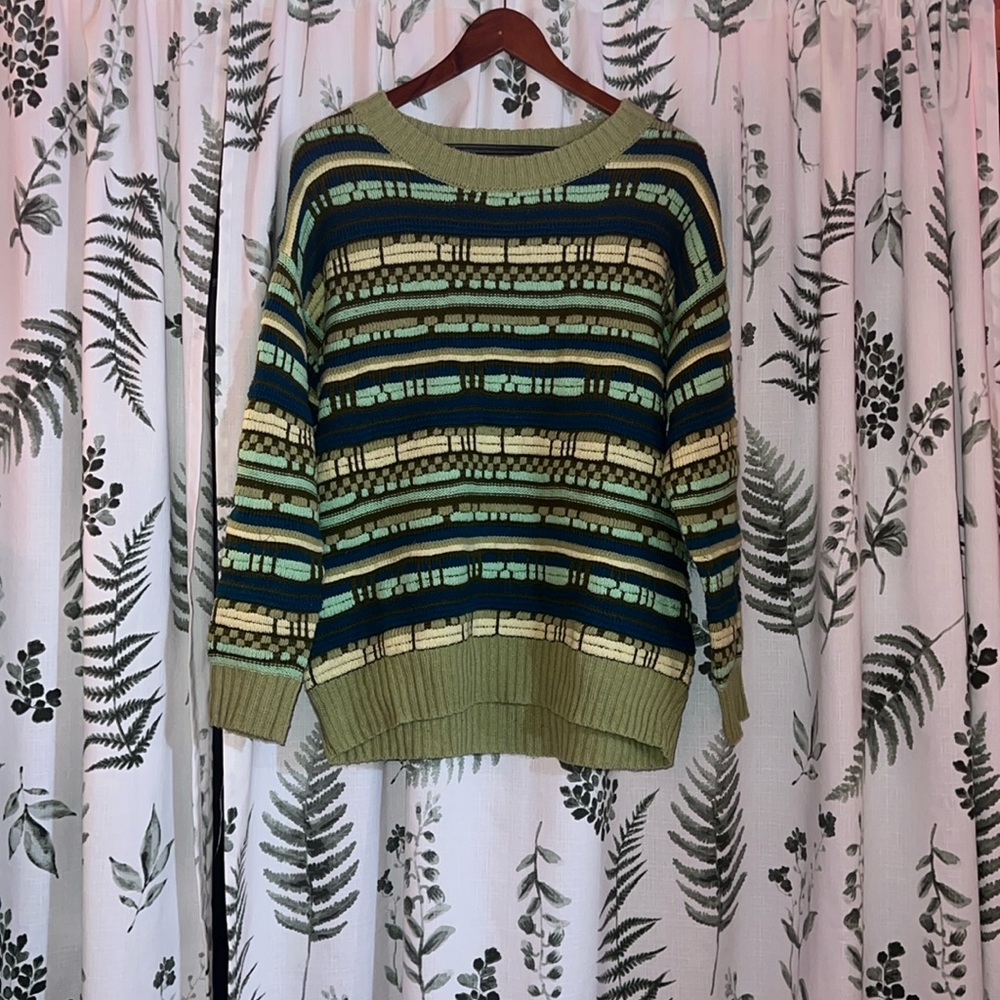 Green Multi-Colored Sweater